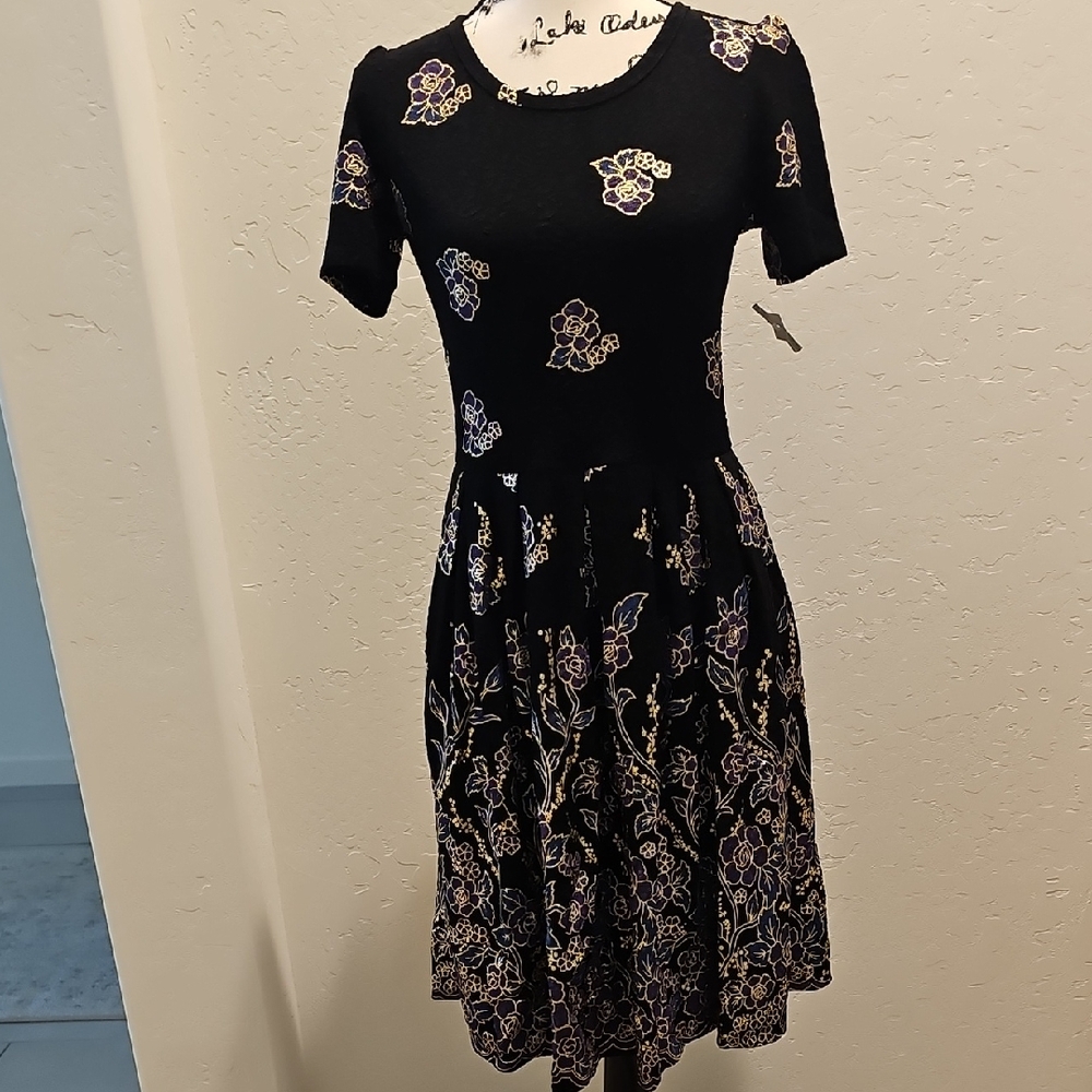 Elegant Black Floral Dress